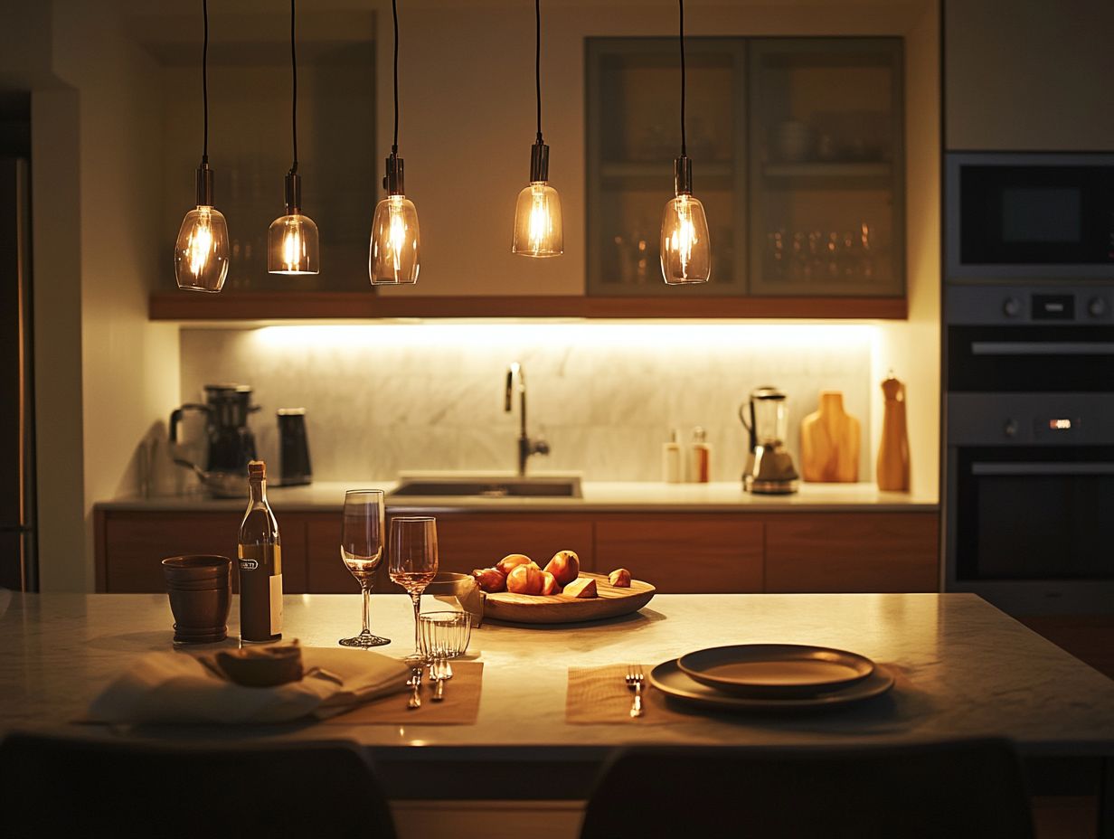 Image illustrating the installation and maintenance of dimmer switches in a kitchen