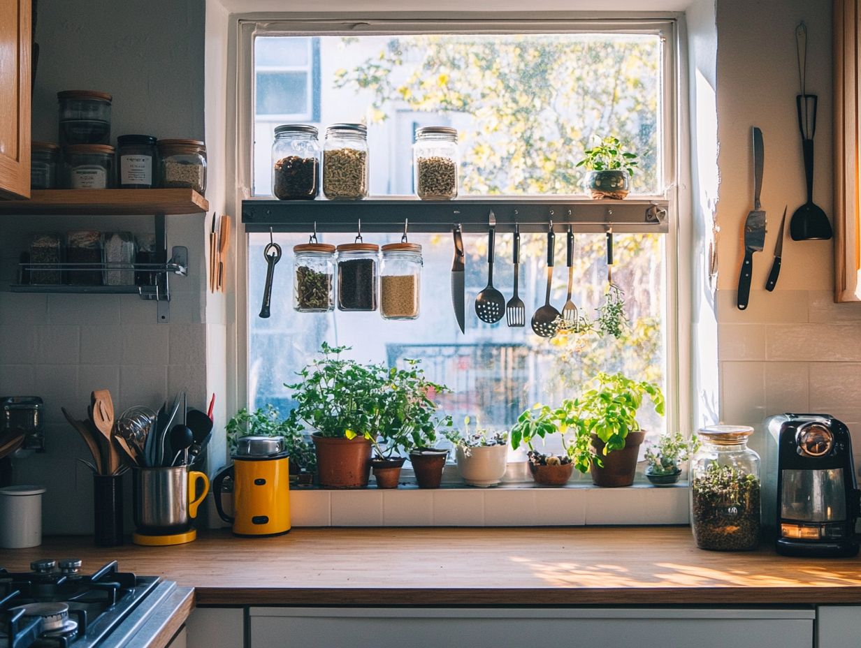 Illustration of DIY kitchen organization ideas