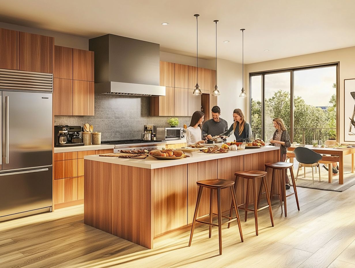 A beautifully designed Peninsula Kitchen combining open and closed spaces for family gatherings.