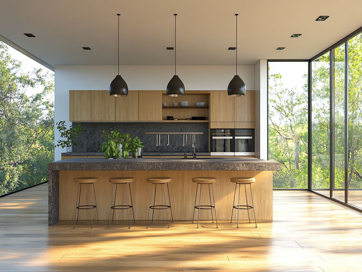 Granite countertop displayed in a kitchen