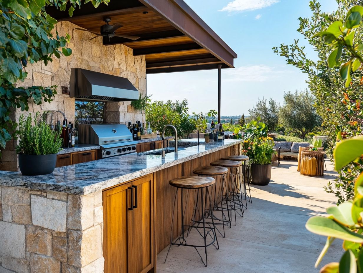 Beautiful array of wood materials used in outdoor kitchen designs