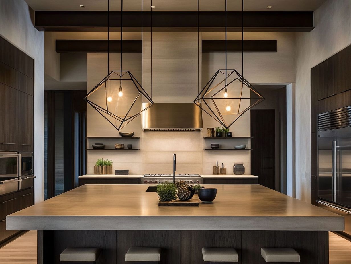 Beautiful multi-light pendant lights enhancing kitchen decor