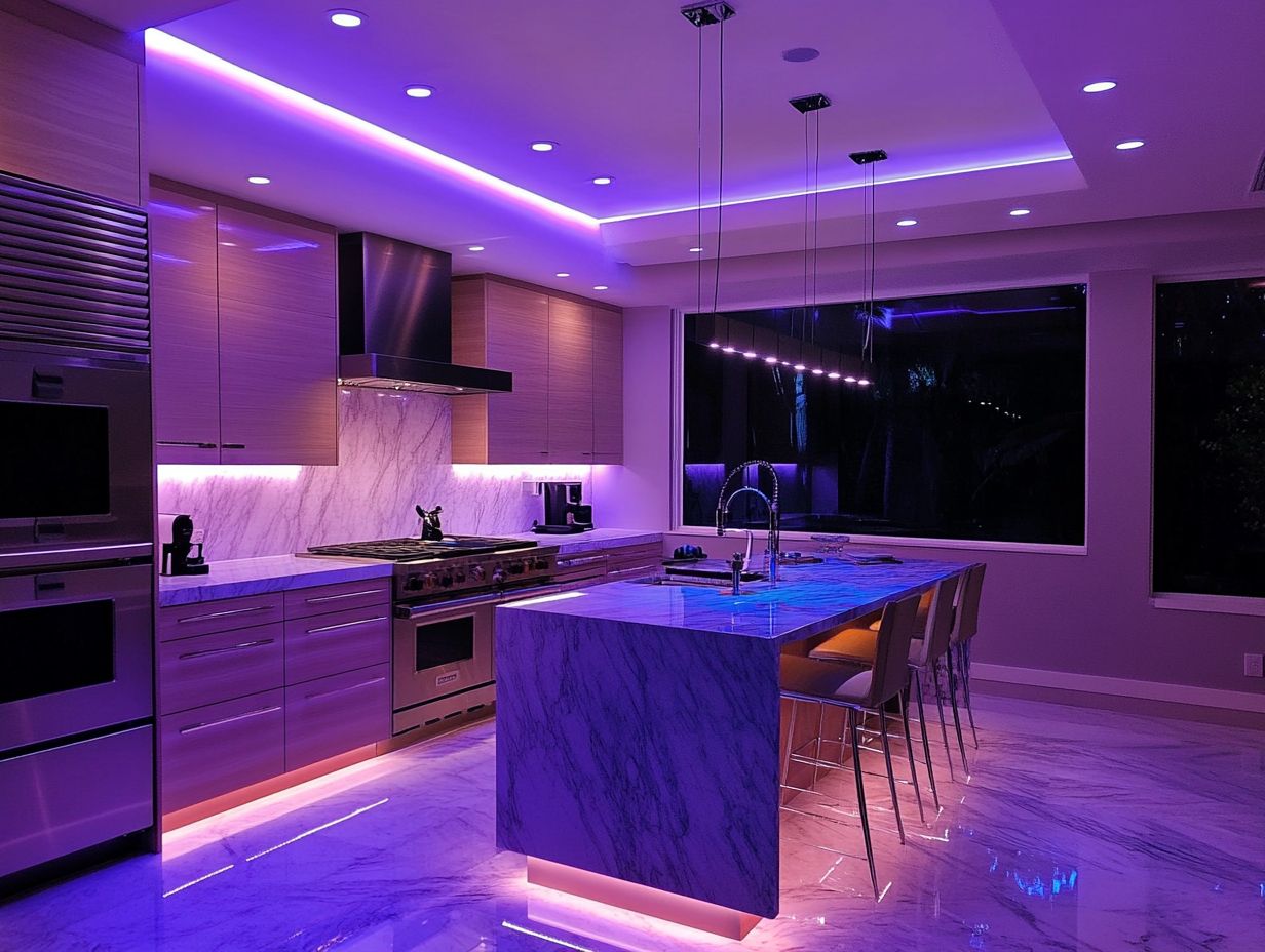 Modern kitchen lighting showcasing energy efficiency and stylish design