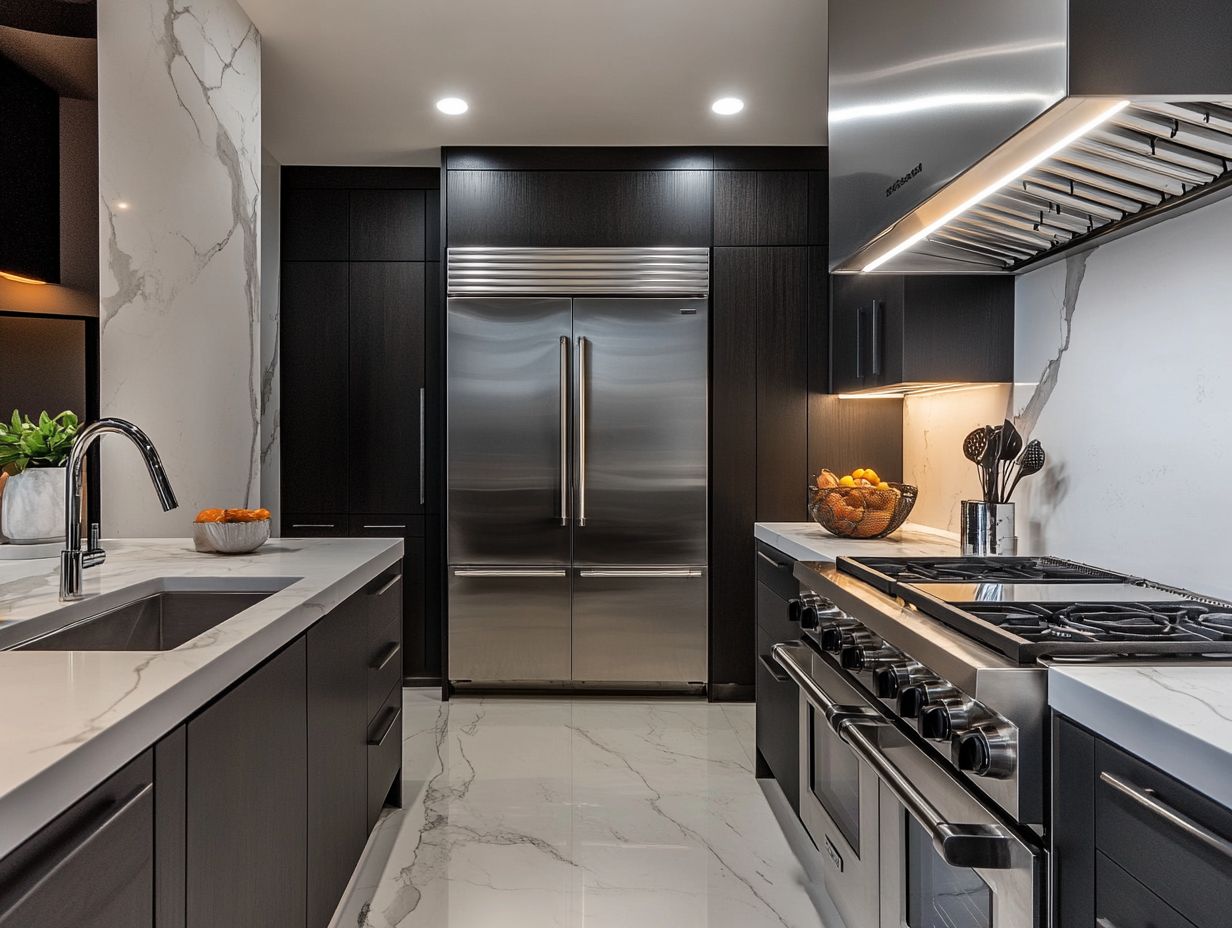 A beautifully designed kitchen showcasing matching appliance finishes