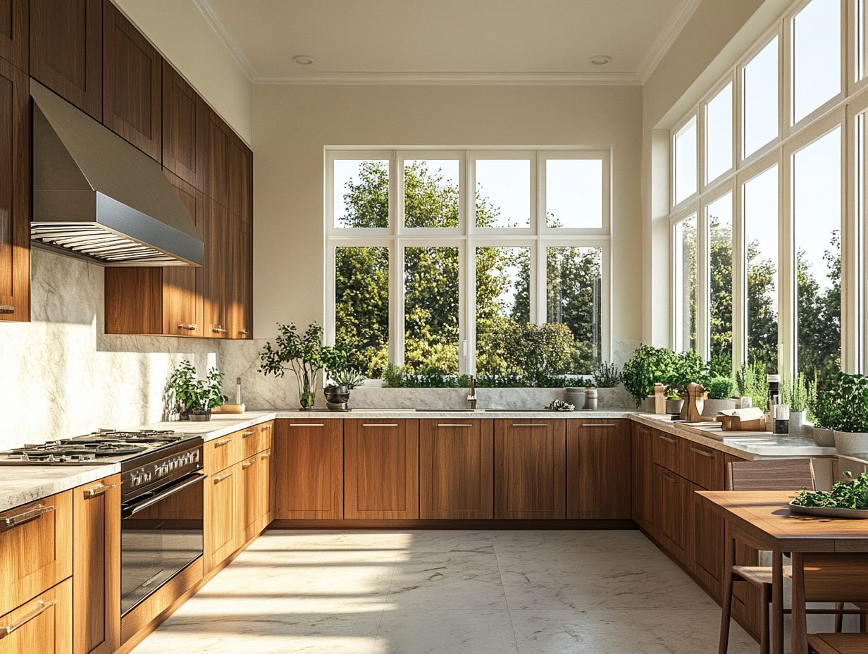 What is the role of natural light in kitchen design?