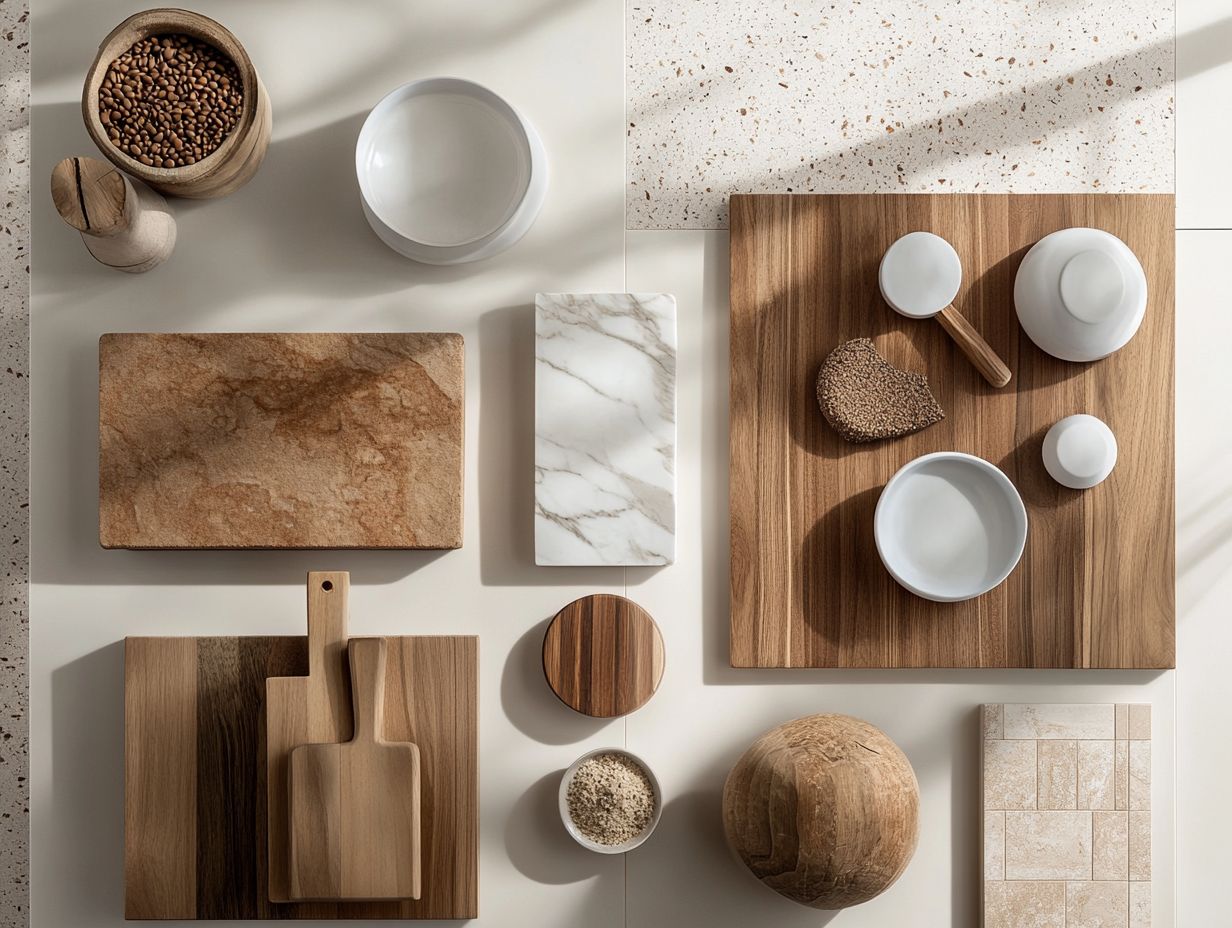 How does texture impact the visual aspect of a kitchen?