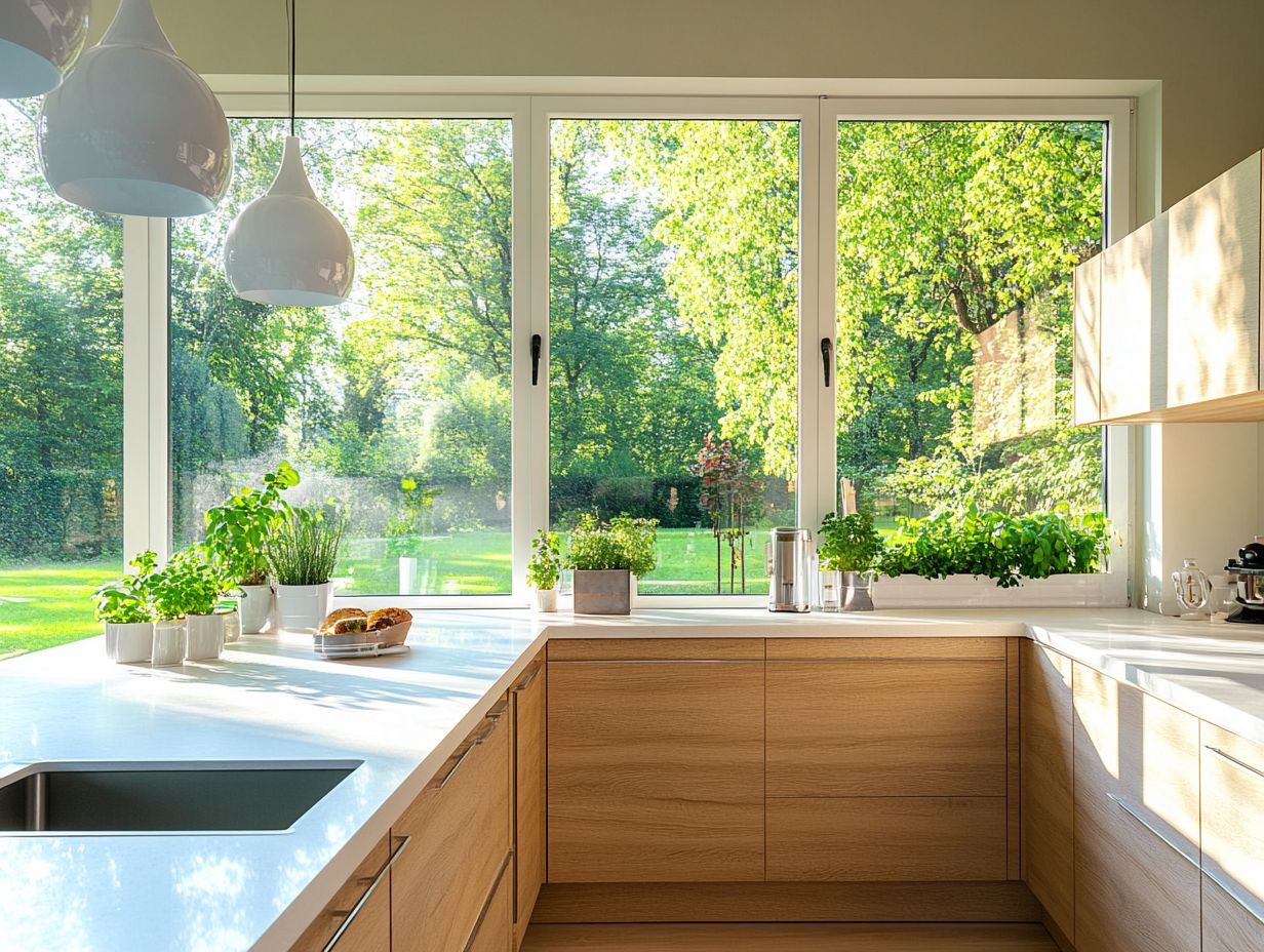 Infographic showing key takeaways about windows in kitchen design