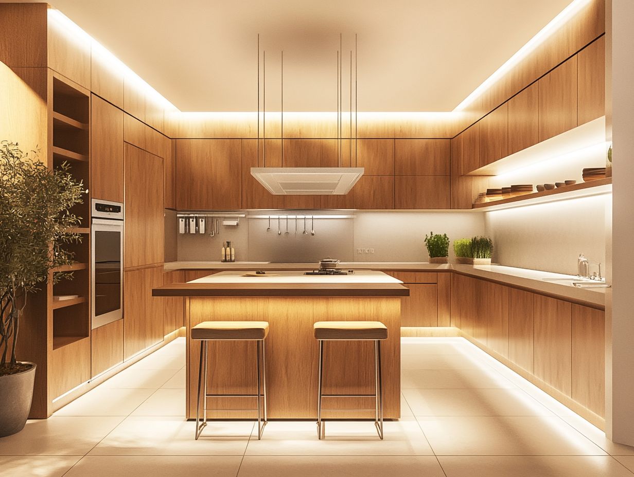 A modern U-shaped kitchen showcasing durability and aesthetic materials