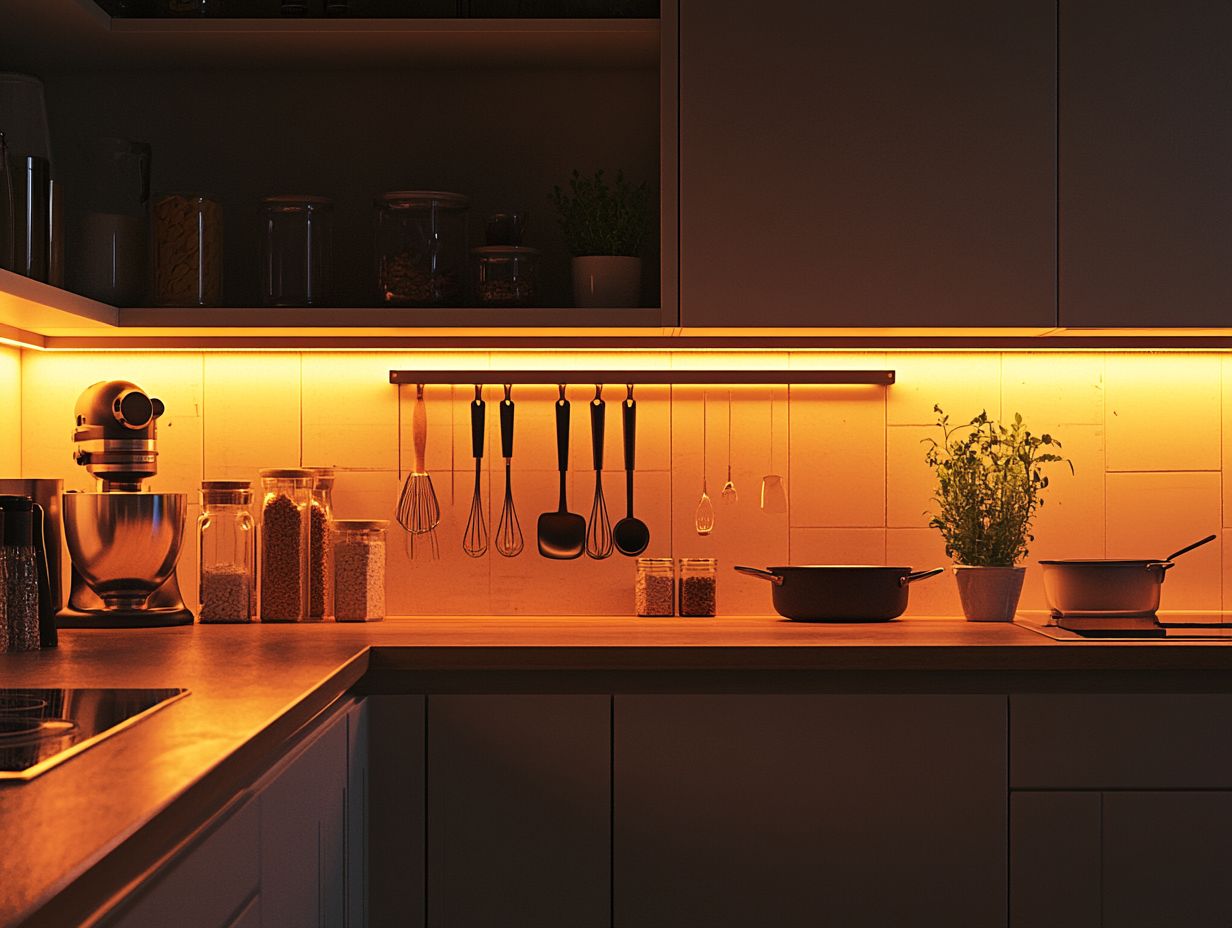 Illustration of Frequently Asked Questions about under-cabinet lighting