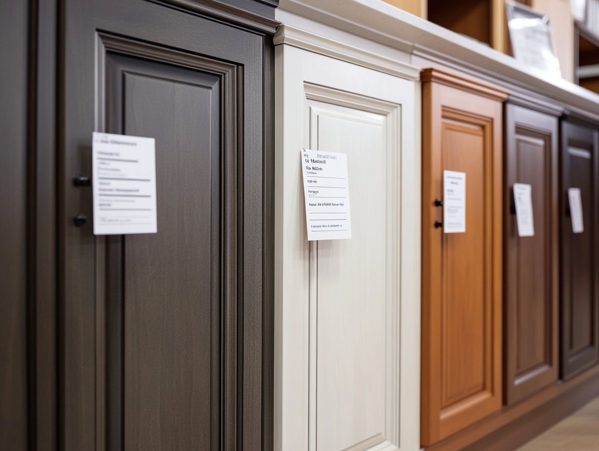 An image illustrating different cabinet door styles.