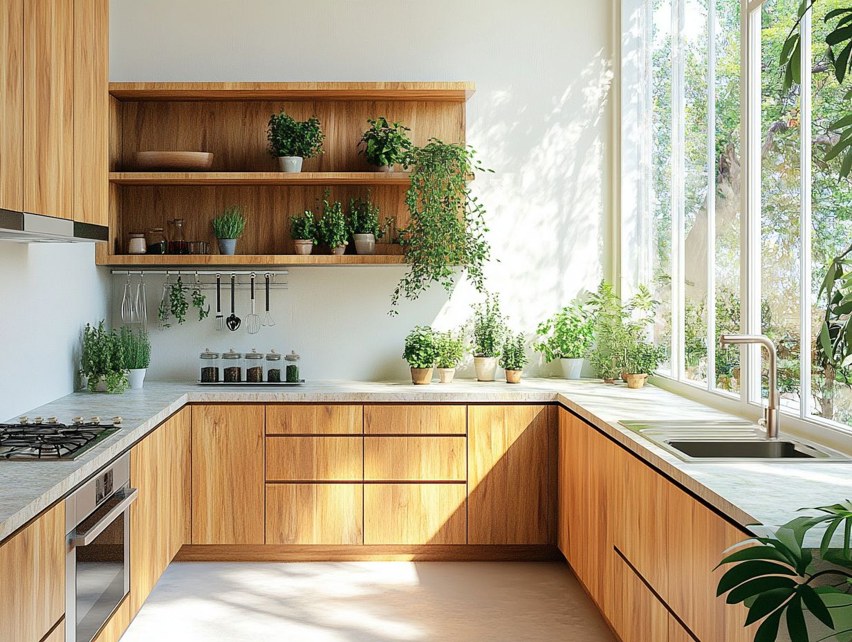 Visual representation of frequently asked questions about kitchen material sustainability